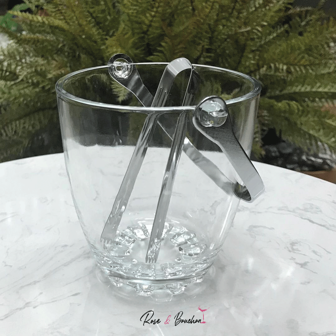 Petit seau à glace transparent en verre - Vue 2