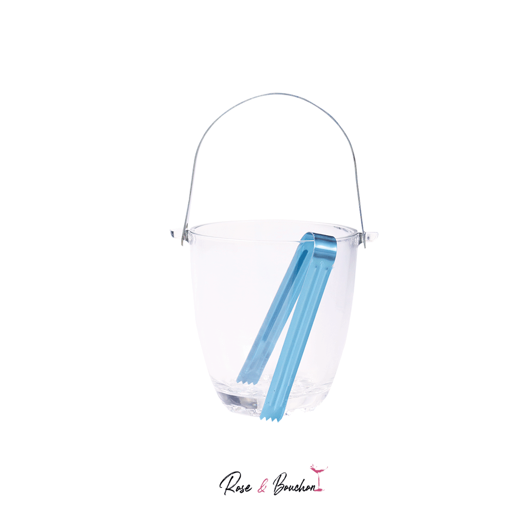 Petit seau à glace transparent en verre
