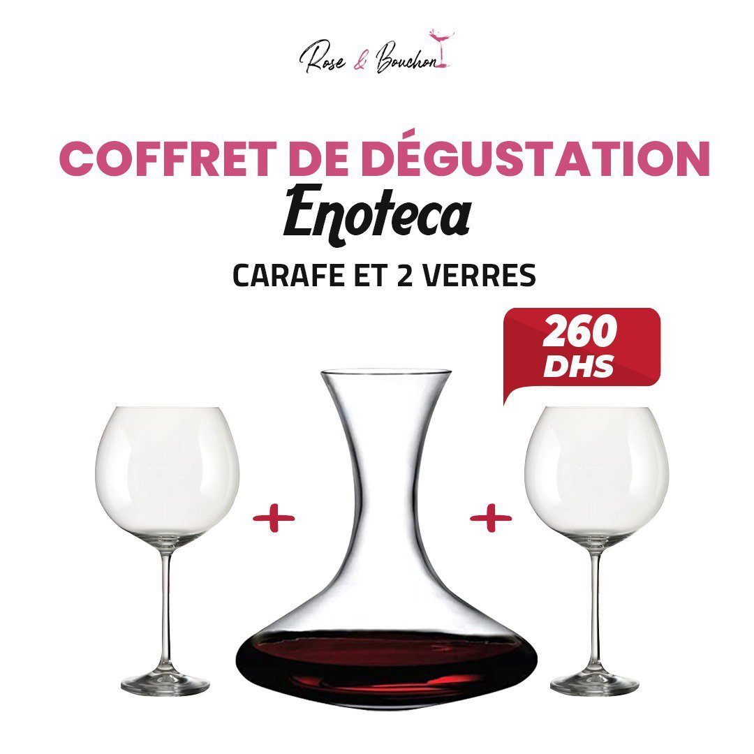 Coffret de dégustation ENOTECA ( Pack : Carafe et 2 verres ) - Vue 2